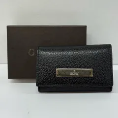 GUCCI ロゴプレート レザー 6連キーケース ブラック 033-2149 グッチ 黒 小物 アクセサリー 【X0723-001】□286