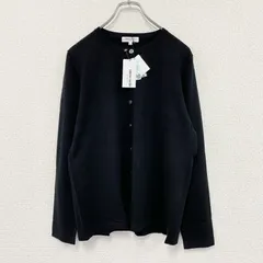 pierre cardin　ピエールカルダン　コットンニットカーディガン　クルーネック　黒　ブラック　42サイズ　古着のサムネイル