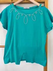 M YVES SAINT LAURENT イヴ・サンローラン 刺繍 半袖Tシャツのサムネイル