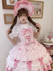 BODYLINE レースアップのリボンフリルジャンパースカート - メルカリ