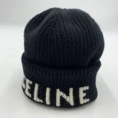 【中古品】 CELINE セリーヌ LOGO KNIT CAP AA0H92I93 ロゴ ニット キャップ 帽子 カシミヤ混ウール 【183-260522-ko-01-tei】のサムネイル