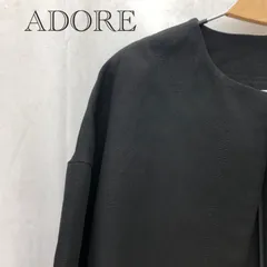 ADORE  アドーア  ノーカラージャケット 麻 ジャケット 38 ブラック  レディース ファッション_255021のサムネイル