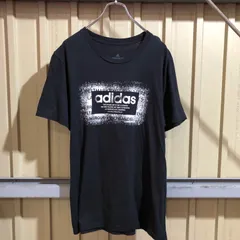 2466 adidas 半袖 プリントTシャツ L ブラック アディダス ボックスロゴ 古着卸 アメリカ仕入