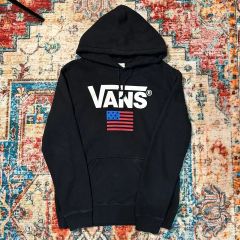 VANSチェッカーフラッグ×センターロゴ×でかロゴ ブラックスウェット