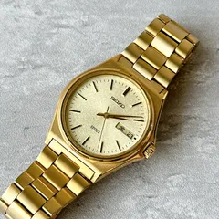 SEIKO SPIRIT セイコースピリット 7N43-7180 ゴールド ヴィンテージ 腕時計 クォーツ デイデイト メンズ 薄型 ドレスウォッチ