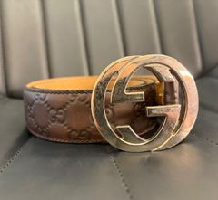 GUCCI ベルト インターロッキング GG デカロゴ ゴールド - メルカリ