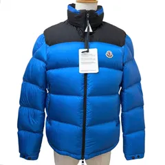 未使用品□MONCLER モンクレール 2022年製 PEUPLIER GIUBBOTTO フード入り ダウンジャケット ブルー 3 国内正規品 メンズ ハンガー付き