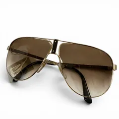 美品▼Dunhill ダンヒル 6043 ティアドロップ グラデーションレンズ アイウェア サングラス ゴールド ブラック レンズ：ブラウン 62□10 135 オーストリア製 メンズのサムネイル