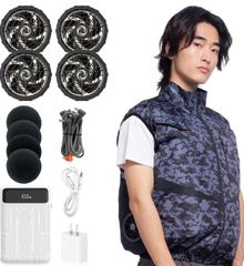 エアコン作業服 ファン付きベスト パールテ冷却服 20000mAh PSE認証 