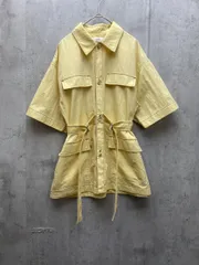 G.V.G.V. ジーヴィジーヴィ CRINKLED GABARDINE H/S サファリ シャツ ウエストマーク ライトアウターsize34/黄 ■◆ レディースのサムネイル