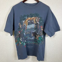 アニマルプリントTシャツ L オオカミ クマ 鳥 USA古着 グラフィックのサムネイル
