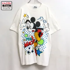 90s vintage Disney ミッキーマウス Mickey Mouse 大判プリント 半袖Ｔシャツ メンズ XL~サイズ相当 ビッグサイズ オーバーサイズ