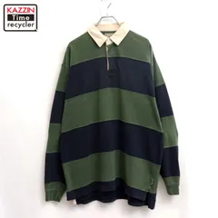 90s vintage ARROW ボーダー柄 ラガーシャツ メンズ 表記Lサイズ
