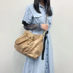 【中古】MIU MIU ミュウミュウ ハンドバッグ ショルダーバッグ ベージュ レザー ヴィンテージ レディース【中古美品】HIBUOCHI VINTAGE hboc260517a02のサムネイル