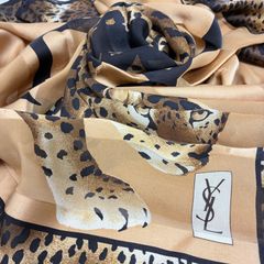 YSL レオパード柄 スカーフ - メルカリ