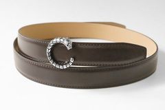 美品* Christian Dior ◇ saddle レザー ベルト 黒 サイズ65