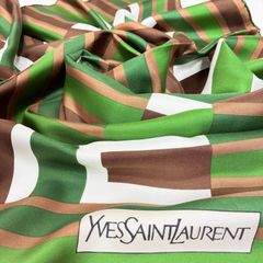 Yves Saint Laurent マルチカラー 幾何学模様 シルクスカーフ - メルカリ