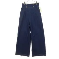 未使用 3１sons de mode トランテアンソンドゥモード コットン ハイウエスト ワイドデニムパンツ S インディゴ系 レディース 古着のサムネイル