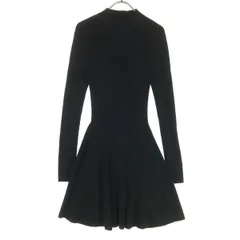 ZARA ザラ 長袖 ニット 膝丈ワンピース M ブラック レディース 古着