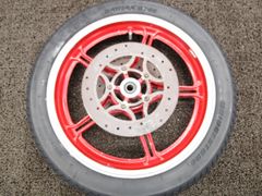 送料無料！ NSR50後期型リアホイール 赤 自家塗装品 色ムラ多数あり