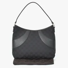 極美品 GUCCI グッチ GGキャンバス ショルダーバッグ ワンショルダーバッグ 肩掛け レザー ブラック 113012 中古 4a002014のサムネイル