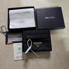 PRADA キャンバス×サフィアーノ ポーチ ホワイト RFID反応あり - メルカリ
