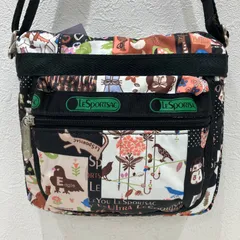 2637　LeSportsac　レスポートサック　ショルダーバッグ　 斜め掛け　紐調節可能　アニマル　動物　ハート　 総柄　パッチワーク　35周年　ナイロン　軽量　 レディース