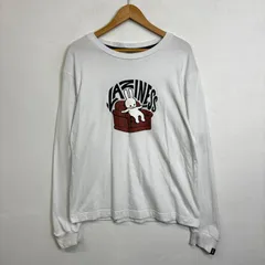 CUNE キューン ロンT 長袖 Tシャツ うさぎ プリント ロゴ バックプリント street サブカル 裏原 graphic character rabbit skater ポップ 個性派 ホワイト サイズ M E662のサムネイル