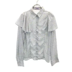 PUNYUS プニュズ 花柄 長袖 ブラウス 1 ブルーグレー シャツ レディース 古着のサムネイル