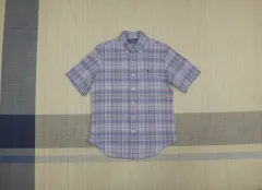 (L) POLO RALPH LAUREN (ポロラルフローレン) リネン CHECK 夏 半袖 シャツ
