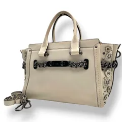 【美品】 コーチ COACH 2WAY ハンドバッグ ショルダーバッグ 斜め掛け可 レザー 本革 アイボリー 白 ゴールド金具 チェルシー クロスボディ ビンテージ クラシック エレガント スタイリッシュ 上品 鞄 レディース お出かけ 59091 S3