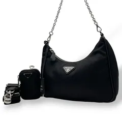 PRADA プラダ リエディション2005 ショルダーバッグ 1BH204 ブラック ナイロン Re-Edition 2005 ポーチ クロシェット キーリング ストラップ付 C4