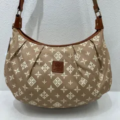 2631　russet　ラシット　ショルダーバッグ　斜め掛け　 モノグラム　総柄　ベージュ×キャメル系　 PVC　レザー　レディース