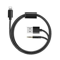 [Apple MFi Certified] Charging Audio Cable for iPhone, 2-in-1 Lightning to 3.5mm Nylon Braided AUX Cord, Compatible with Car Stereo Speakers and Headphones, Car Charger, for iPhone 11/11 Pro/XS/XR/7c5ca10b