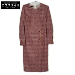 ESCADA　エスカーダ　5031573 レッド×ホワイト チェック 金ボタンワンピース　36のサムネイル