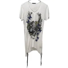 KMRii バタフライラメプリントVネックモダールカットソー Tシャツ Tee 