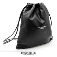 未使用品 SAINT LAURENT サンローラン バックパック テディ ナップサック 553919 ラムスキン ブラック  ユニセックスのサムネイル