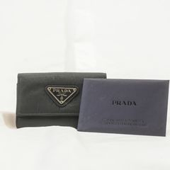 ジャンク品】PRADA プラダ ナイロン 6連 キーケース ブラック 三角ロゴ