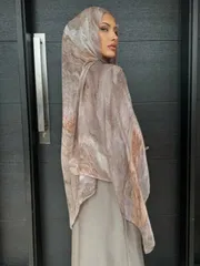 アクセサリー レディース スカーフ 1枚 女性用 大理石柄 水彩スカーフ/ヘッドスカーフ、ボヘミアンスタイル、アバヤの日常コーディネートに適しています