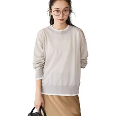 【新品】 [コーエン] UVカット オータムシアークルーネックニット 76306000000 1150 LT.GRAY(11) M