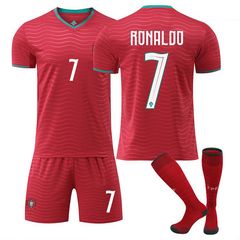 140~150cm アルゼンチン 長袖 メッシ 子供サッカーユニフォーム 上下2
