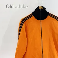 70s adidas トラックジャケット 3 西ドイツタグ デサント製 ジャージ オレンジ ブラック 日本サイズS～M相当 Old ヴィンテージ メンズ ファッション _201023