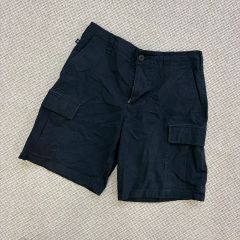 ポロ ラルフローレン リネン ハーフカーゴパンツ ブラック 炭黒 ワイド