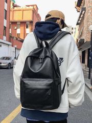 Men's Backpack, Large Capacity Men's Backpack, Leather Bag for Travel, University, School, Vintage, Sports, Waterproof, Laptop Bag, Black, Gift, Rucksack, Father's Day, Oversized School Backpack, Wallet,