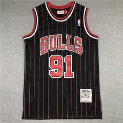NBAシカゴ・ブルズ ロッドマン 91番 ユニフォーム 刺繍ロゴ 0525
