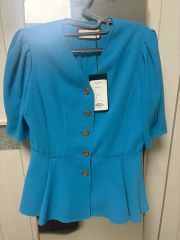 新品タグ付￥30800】ギャバジンKT 異素材ドッキングニットブラウス 