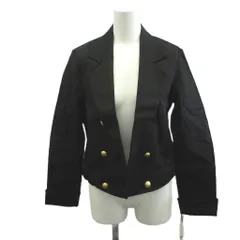 マウジー MOUSSY ジャケット 上着 1 黒 ブラック 長袖 ダブルブレスト 無地 /MD ■ECA005