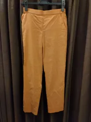 M24　Theory　セオリー　麻混ストレッチテーパードパンツ　テラコッタカラー　ウエスト総ゴム　日本製　小さいサイズXX0　細身美シルエットパンツ　麻の質感が涼しげ♪のサムネイル