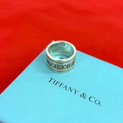 TIFFANY&COアトラスワイドシルバーリング 装飾的な模様 約15mm内径 極 美品 TIFFANY&Co. ティファニー ワイド アトラス リング シルバー