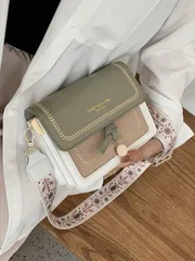 バッグ レディース ショルダーバッグ [大サイズ: 22cm * 15cm * 8cm] ファッション レディースハンドバッグ、多用途 新作クロスボディバッグ、カジュアル カラーブロック デザイン、小さな四角いバッ